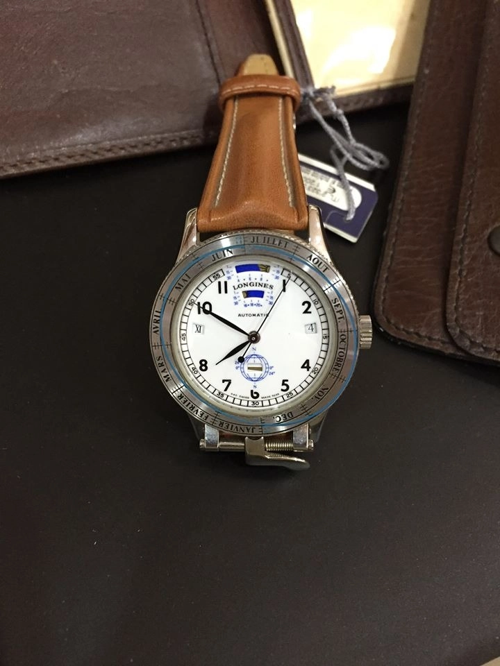 Orologio Longines automatico con cinturino in pelle marrone